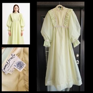 Emmeline French Vintage Green Dress